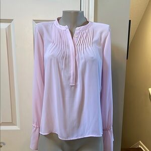 J. Crew Pale pink hidden Henley Button Blouse, small